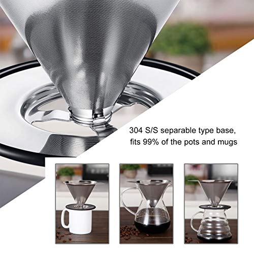 Pour Over Coffee Dripper Stainless Steel Lhs Slow Drip Coffee Filter Metal Cone Paperless