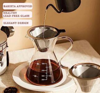 Kaffe Cold Brew Coffee Maker, Iced Coffee Pitcher. Easy Clean, Double-Wall Tritan Glass (1.3l / 44oz)